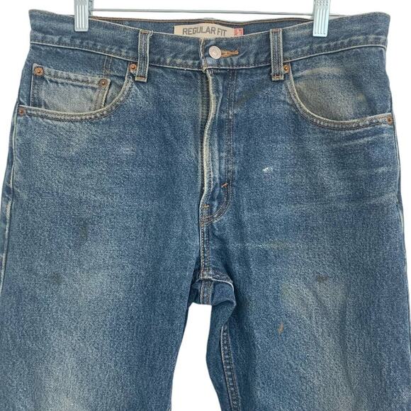 Levi Strauss 505 Jeans 34/29 Mens Blue Reg Fit Bootcut Denim Western 5 Pocket - Picture 4 of 9